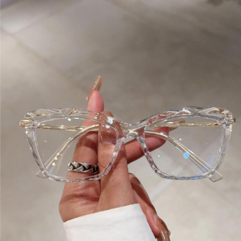 1pair Women Clear Cat Eye Frame Fashionable Eyeglasses For Daily Life Clear Glasses Accessories Blue Light Glasses Accessories For Women