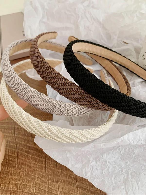 Mixed Color Wide Band Hair Hoop, 2024 New Style Casual Versatile Hair Accessories for Women & Girls, Minimalist Headwear Suitable for Thick Hair