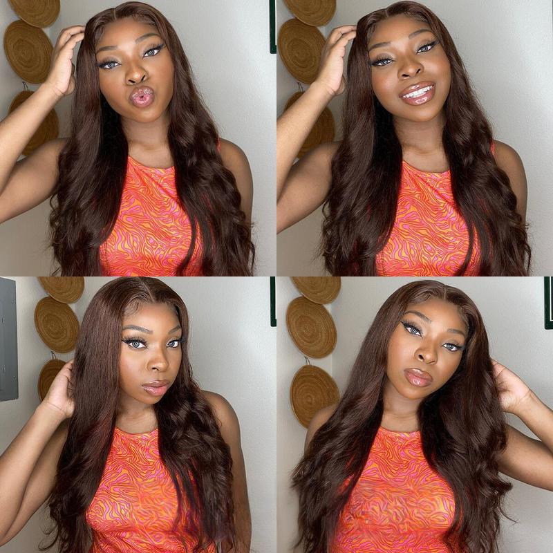 Mscoco Human Hair Upgraded 6x5 Dark Brown Wear And Go Glueless HD Lace Closure Wig Body Wave & Straight Pre Bleached Knots Lace Wig