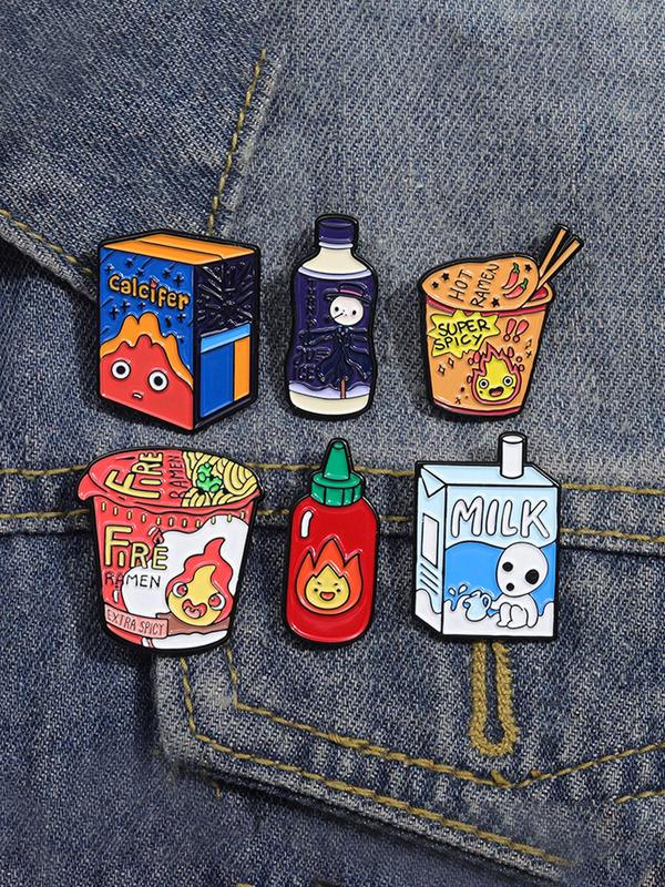 Cute Cartoon Food Design Brooch, Fashion Alloy Badge for Women & Men, Enamel Pin Suitable for Backpacks, Jeans, Scarves, Hats Decoration