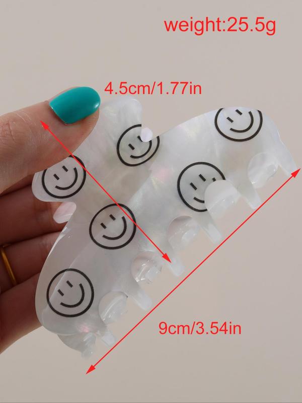 Women's Y2k Cute Smile Face Graphic Hair Claw, Cartoon Trendy Hair Claw, All-match Hair Accessories for Daily & Party Decor, Creative Gift