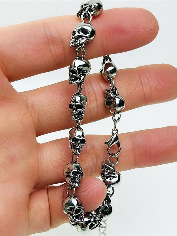 Punk Style Skull Design Bracelet, Fashion Jewelry for Party, Daily Clothing Decor, Trendy All-match & Exquisite Jewelry for Birthday Gift