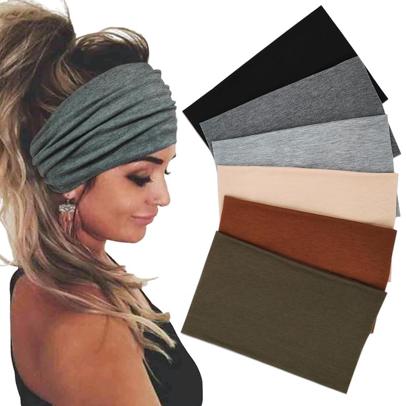 Wide Headbands For Women Stretch Headband Boho  Bands Women's Hair Band Turban Workout Hairband Accessories 6 Pack