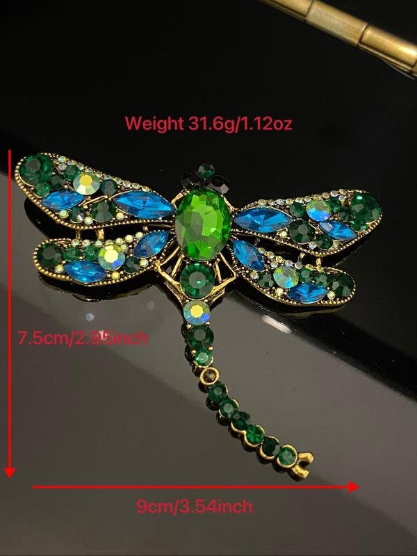 Artificial Crystal Dragonfly Design Brooch, Cute Animal Design Brooch, Fashionable Clothes Accessories for Women & Men