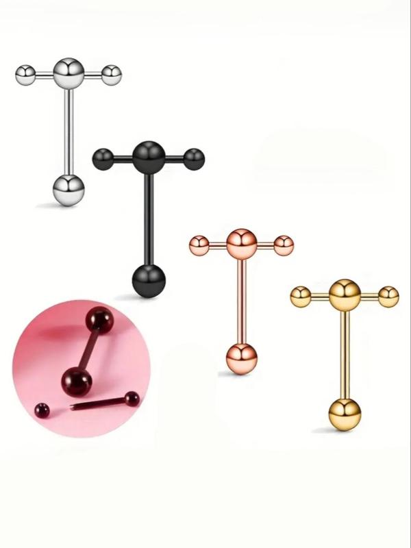 Stainless Steel Tongue Ring Barbell, Body Piercing Jewelry for Women & Men, Trendy All-match & Exquisite Jewelry for Birthday Gift