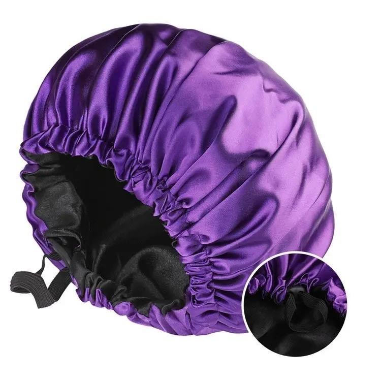 Satin Bonnet Silk Bonnet for Curly Hair Bonnet Braid Bonnet for Sleeping Bonnets for Women Large Double-Layer Adjustable Silk