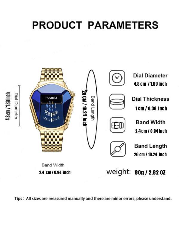 Men's Business Fashion Round Dial Analog Quartz Watch & Beaded Bracelet Set, without Box, Trendy All-match & Exquisite Watch Set for Birthday Gift