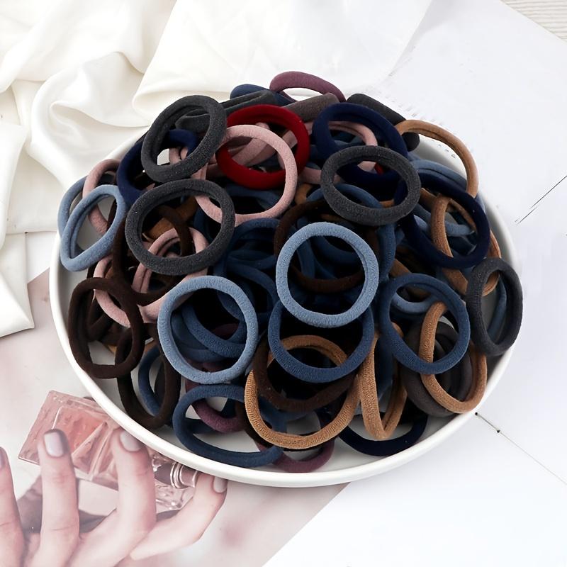 50 pcs set women basic hair bands 1.57inch simple solid colors elastic headband hair ropes ties hair accessories ponytail holder