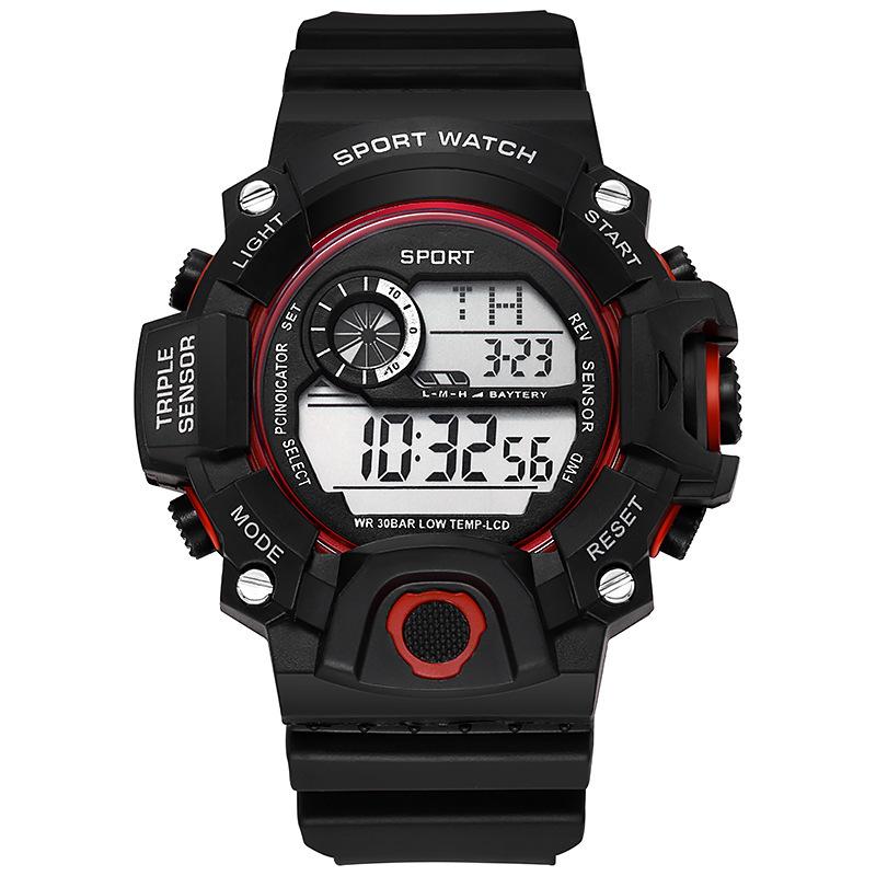 Men's Watch Digital Sports Electronic Wristwatch Large Dial Multifunctional Waterproof Luminous Alarm Male's Bracelet