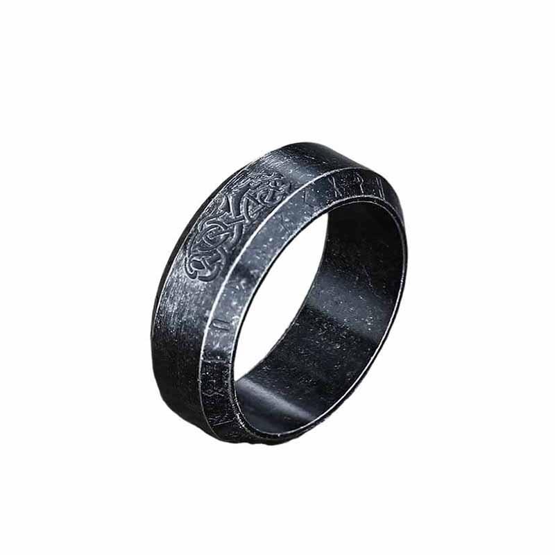 GTHIC Norse Dragon Ring Runes Stainless Steel Viking Ring for Men Hypoallergenic