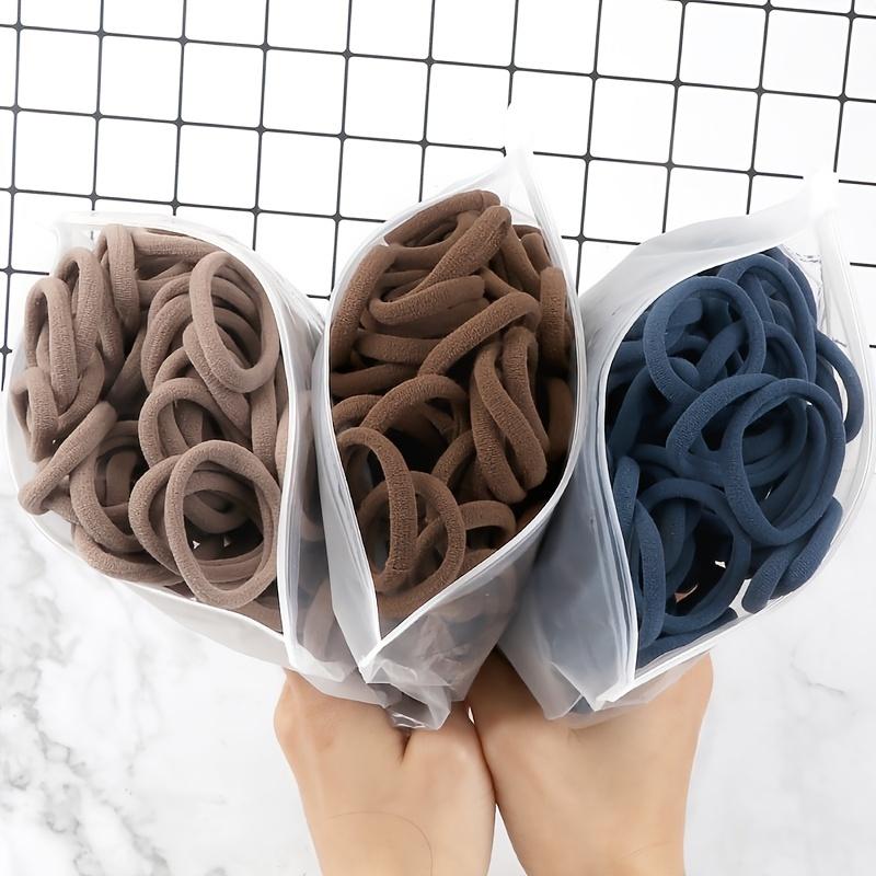 50 pcs set women basic hair bands 1.57inch simple solid colors elastic headband hair ropes ties hair accessories ponytail holder