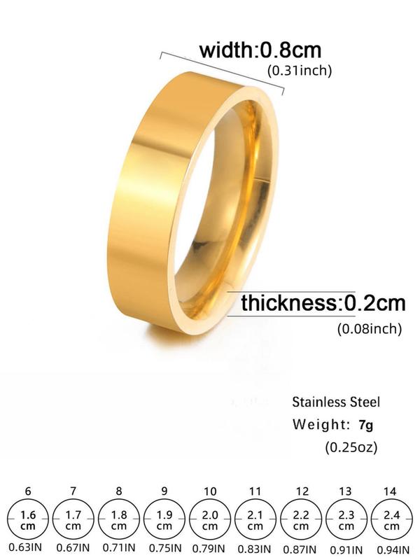 Simple Stainless Steel Couple Ring for Women & Men,  Fashion Jewelry for Party, Daily Clothing Decor, Trendy All-match & Exquisite Jewelry for Birthday Gift