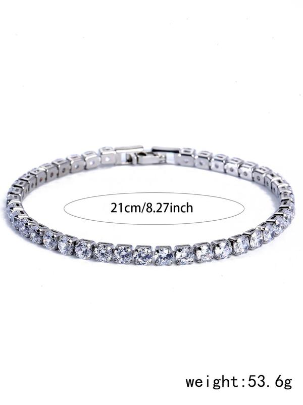 Unisex Rhinestone Decor Trendy Bangle, Elegant Fashion Accessories for Women & Men Fall Daily Wear, Aesthetic Jewelry Gift, Summer Matching Jewelry for Back To School, Fall Outfits, Fall Freshness