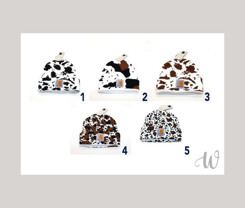 Cow Print Fall Weather Unisex Beanie Hat