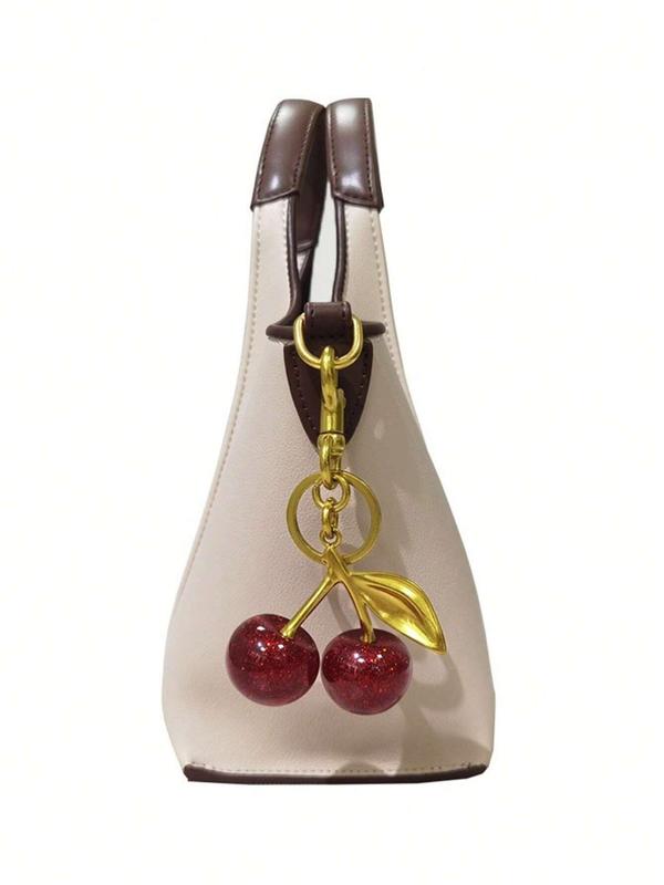 Cute Cherry Design Keychain, Fashionable Keychain for Women & Men, Trendy All-match & Exquisite Keychain for Birthday Gift