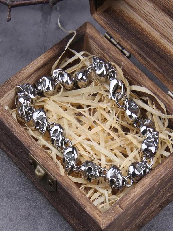 Punk Style Skull Design Bracelet, Fashionable Jewelry for Men & Women, Trendy Accessories for Party and Daily Life