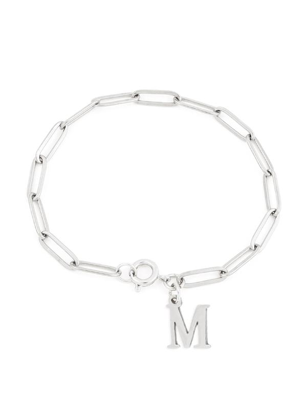 Stainless Steel Initial Bracelet, Fashionable Letter Decor Link Bracelet for Women & Girls, Trendy All-match & Exquisite Jewelry for Birthday Gift