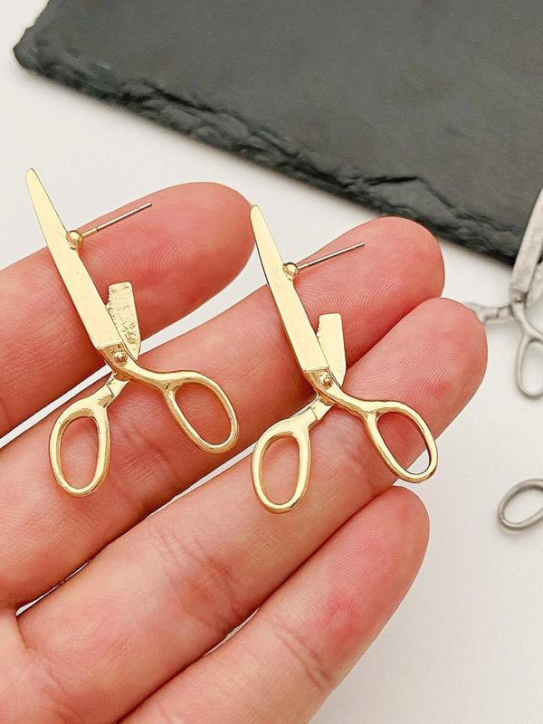 Creative New Retro Scissor Design Dangle Earrings, 1 Pair 2024 New Dainty Jewelry for Daily Clothing Decor, Party, Chic All-match Jewelry As Gift for Girlfriend & Boyfriend