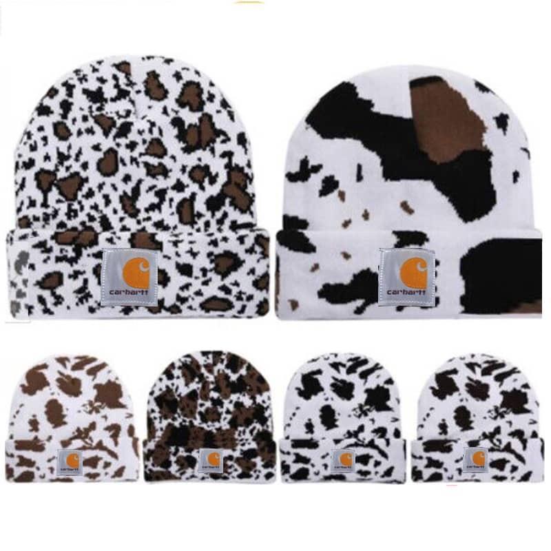 Cow Print Fall Weather Unisex Beanie Hat