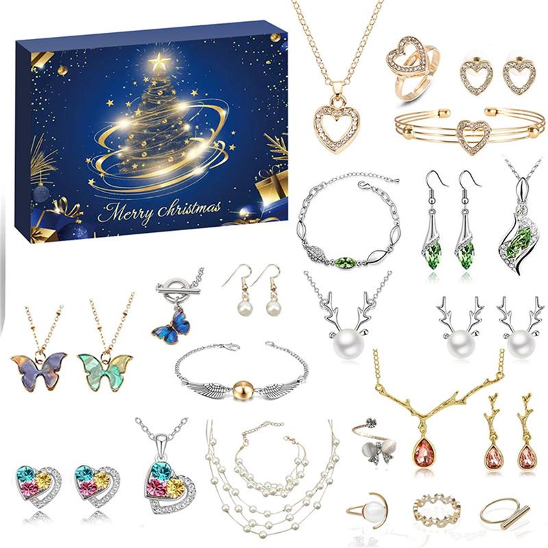 2024 Christmas Countdown Calendar 24 Day Jewelry Advent Calendar Box Set for Women Present Holiday Decoration advent calendar 2024