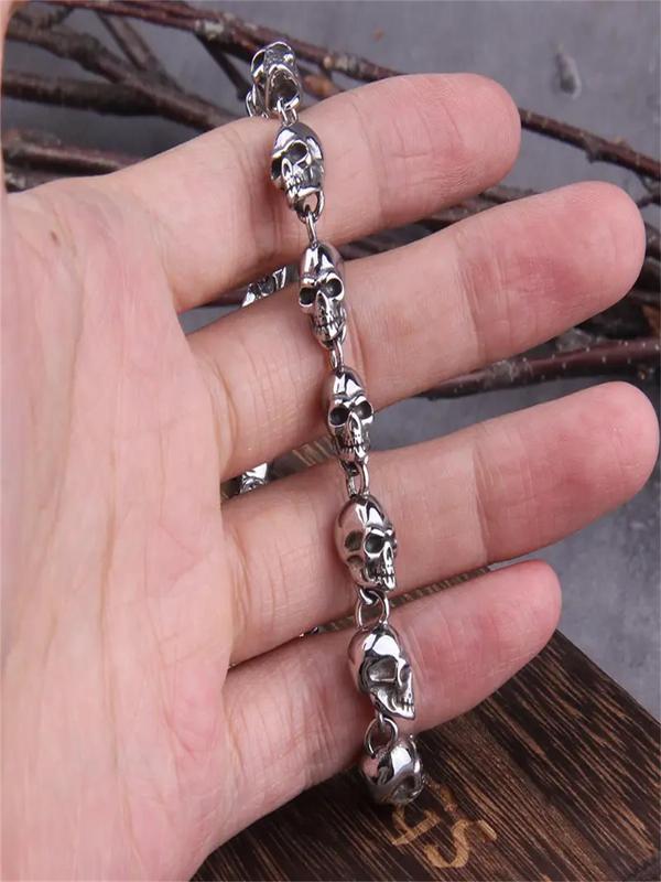 Punk Style Skull Design Bracelet, Fashionable Jewelry for Men & Women, Trendy Accessories for Party and Daily Life