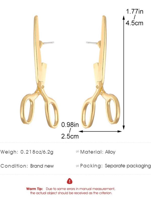 Creative New Retro Scissor Design Dangle Earrings, 1 Pair 2024 New Dainty Jewelry for Daily Clothing Decor, Party, Chic All-match Jewelry As Gift for Girlfriend & Boyfriend