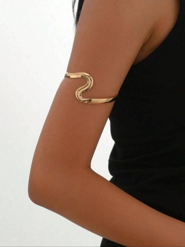 Simple Geometric Design Cuff Bangle   Armlet, Fashionable Jewelry for Women for Party, Daily Clothing Decor, Trendy All-match & Exquisite Jewelry for Birthday Gift, 80s Fashion