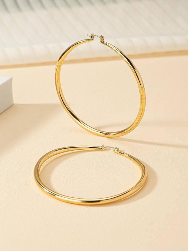 Women's Punk Style Exaggerated Hoop Earrings, 1 Pair Minimalist Large Hoop Earrings, Chic Gorgeous Jewelry As Birthday Gift for Girlfriend