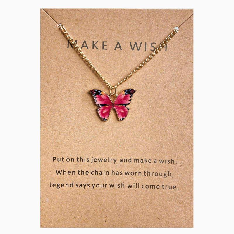 Cute Butterfly Necklace Jewelry Gifts Gold Chain With Gift Card Included