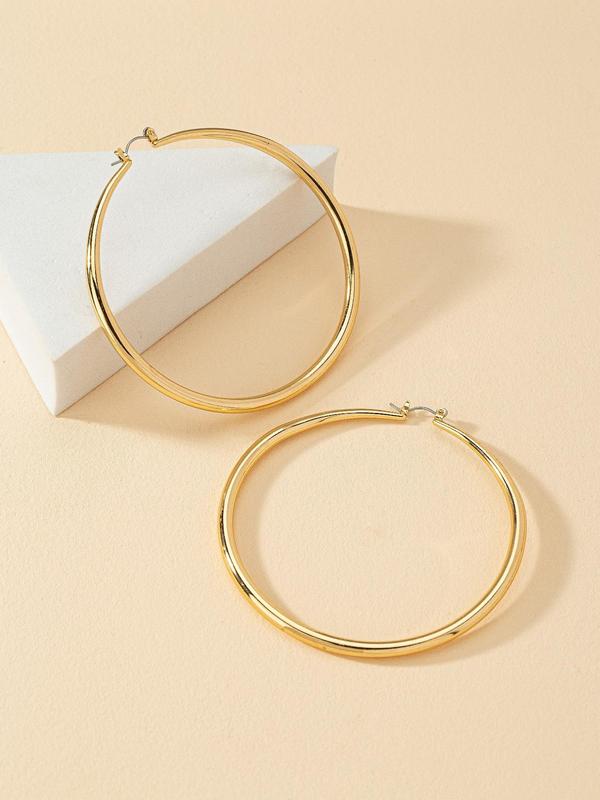 Women's Punk Style Exaggerated Hoop Earrings, 1 Pair Minimalist Large Hoop Earrings, Chic Gorgeous Jewelry As Birthday Gift for Girlfriend