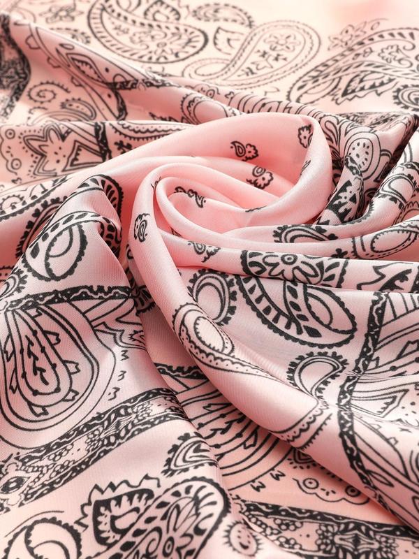 Paisley Pattern Square Satin Scarf,  Fashionable Casual Bandana for Women & Men, Fashion Bandana for Party, Daily Clothing Decor, Trendy All-match & Exquisite Bandana Gift for Birthday Gift