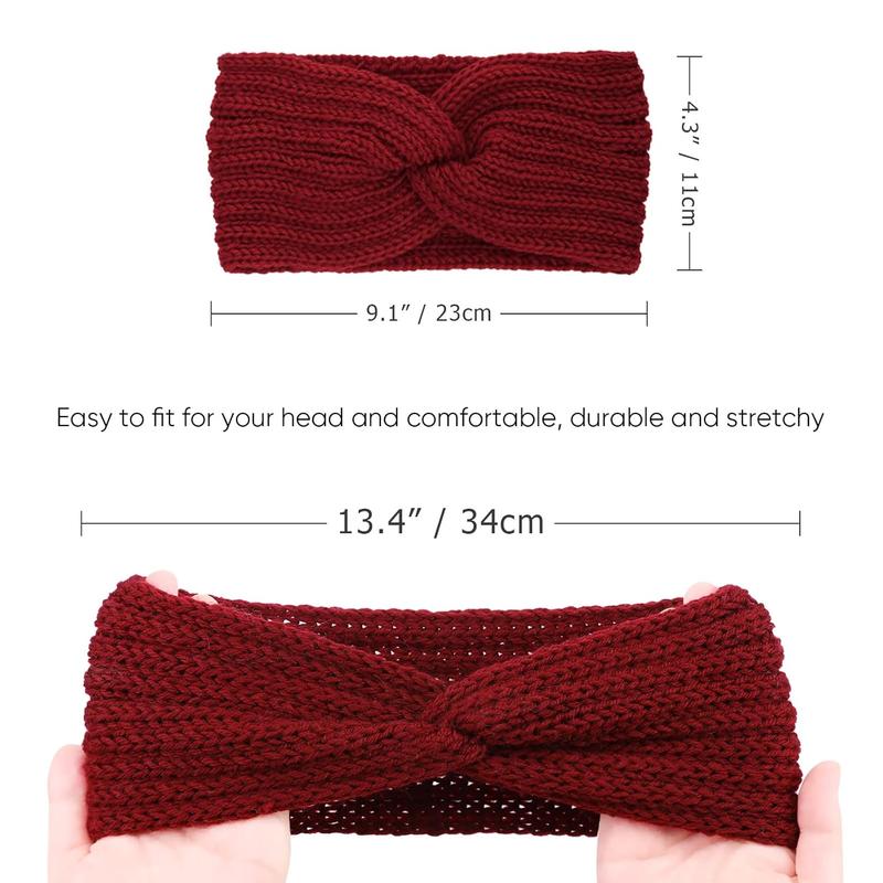 6 s Knit Winter Headbands for Women Ear Muffs for Winter Crocheted Ear Warmers HeadWrap Winter Accessories for Women