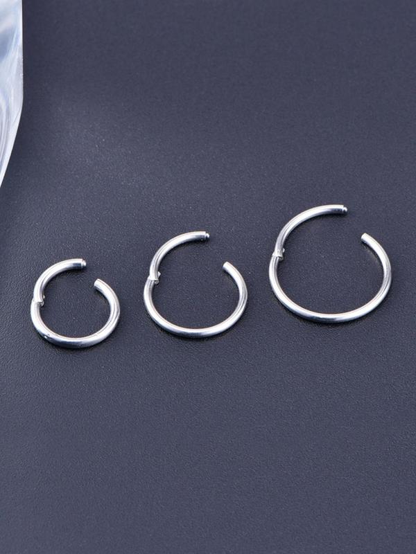 Stainless Steel Nose Ring, Fashionable Nose Ring for Women & Men, Body Jewelry for Party, Daily Clothing Decor, Trendy All-match & Exquisite Jewelry for Birthday Gift