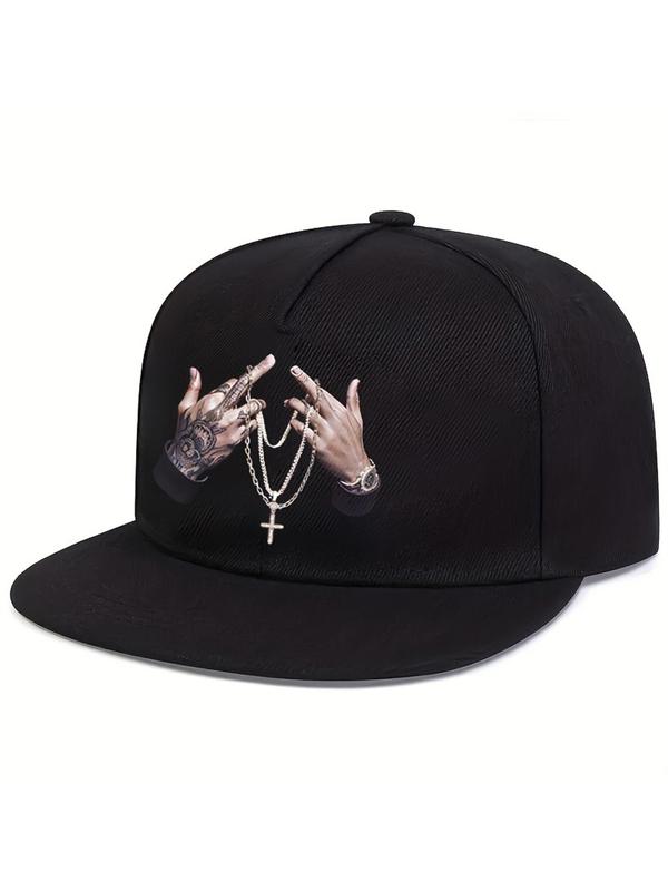 Unisex Street Trend Hand Gesture & Cross Graphic Baseball Cap, Trendy Hats for Men, Hip Hop Men's Hats, Fashionable All-match Accessories for Men & Women, Birthday Outfits