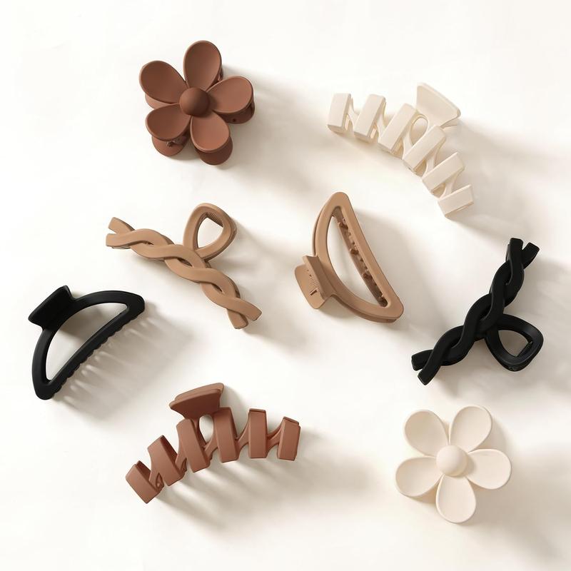 8PCS Flower Claw Clips for Women with Non-Slip Multi-Styles, Ideal for Thick Hair - Gradient Color Hair Accessories