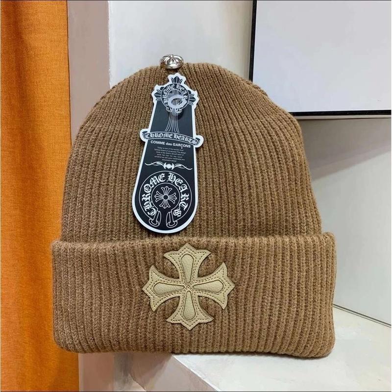 Chrome Hearts Wool Knitted Hooded Women's Hat Trendy Street Brand, Premium Wool For Warm, Unisex Fashion Accessory