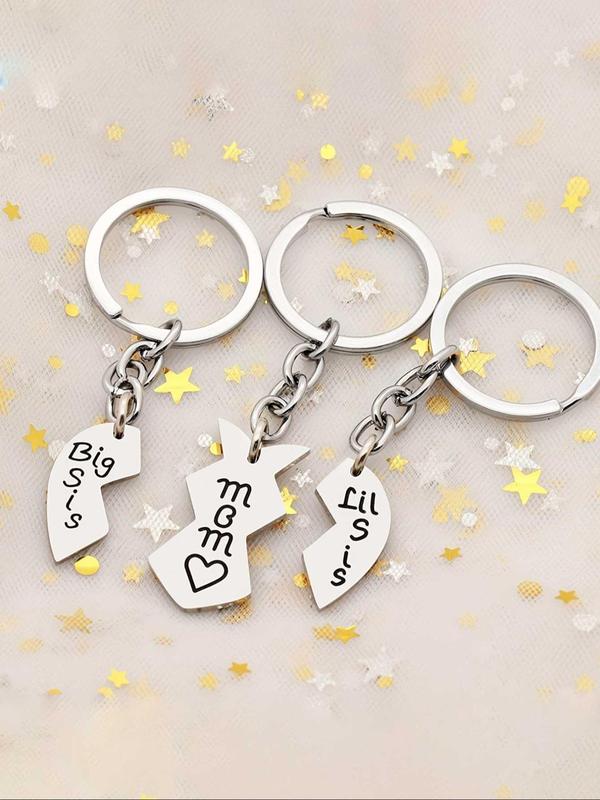 Heart Shaped Letter Pattern Keychain, Fashionable Keychain for Women & Men, Trendy All-match & Exquisite Keychain for Birthday Gift