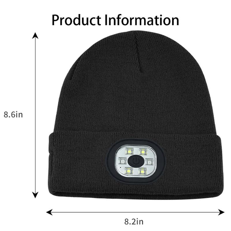 Creative Design BT Music Hat, 6 LED Beanie MusicHat, LED Headlight Headphones, Bluetooth-compatible Hats with Wireless & LightweightHeadphones & Light, Portable MultifunctionalHats as Gift ldeas for Men, Women