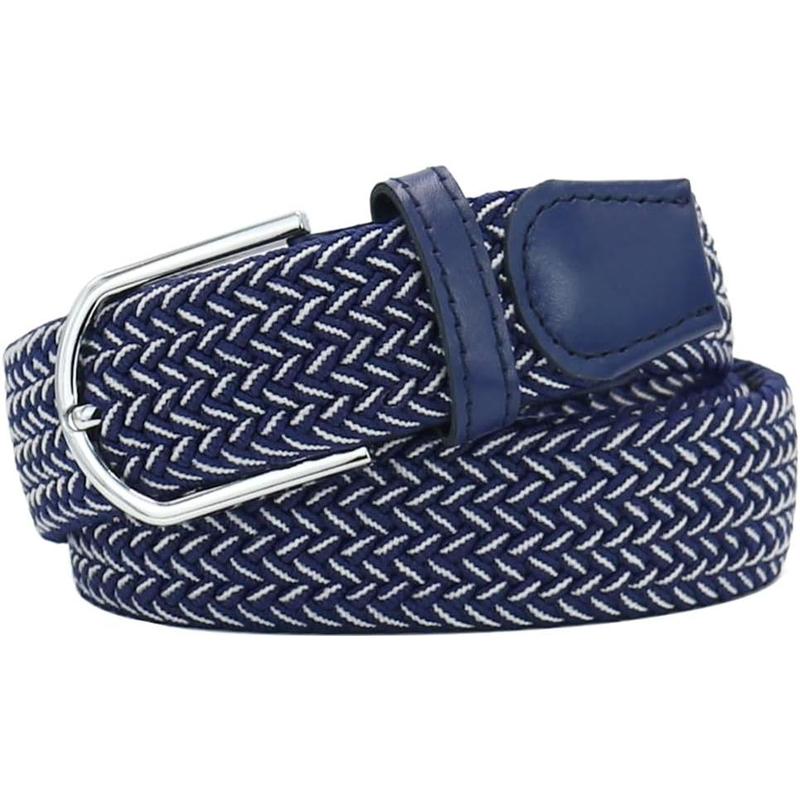 Multicolored Elastic Woven Golf Belts Casual Braided Stretch Belt for Men and Women belt loop groove belt