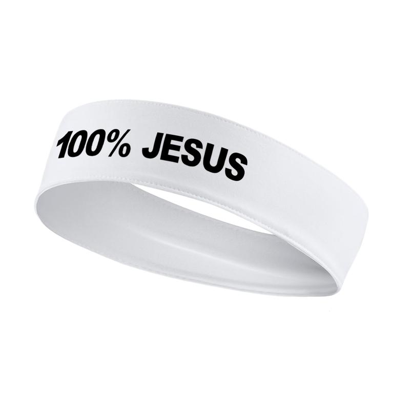 Black 100% JESUS Stretch Headband