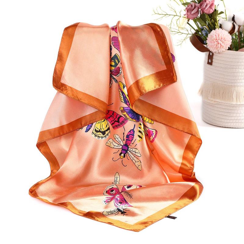 4-piece suit 35'' Printed Large Square Satin Head Scarf Neck Scarves for Women Silk Like Neck Hair Kerchief Bandanas Sleeping Head Wraps Hair Band Headscarf Man Hair Accessories