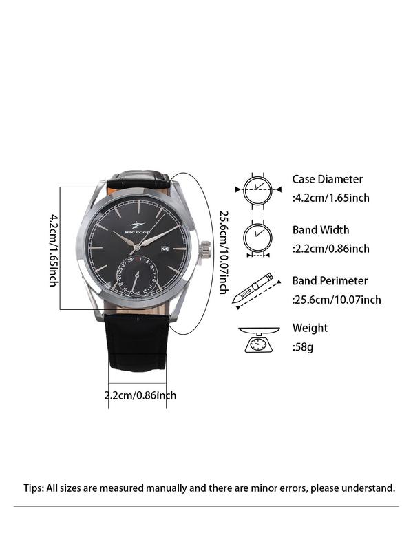 Men's Business Round Dial Analog Quartz Watch, Fashion Watch for Party, Daily Clothing Decor, Trendy All-match & Exquisite Watch for Birthday Gift with Box