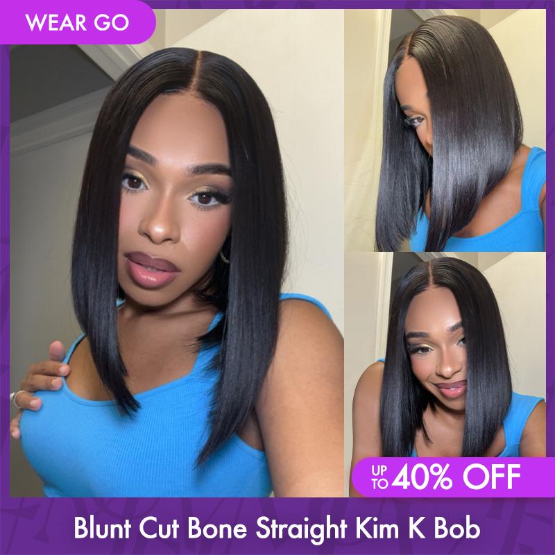 Ready to Go Blunt Cut Bob 2x6 Closure HD Lace Glueless Wig 100% Human Hair