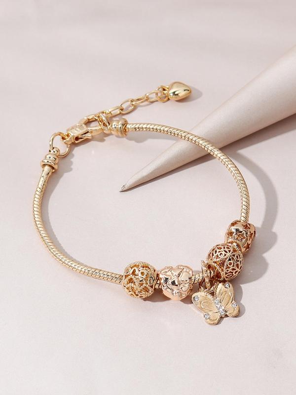 Women's Elegant Rhinestone Decor Butterfly Design Bracelet As Gift, Trendy Exquisite Bracelet, Gorgeous Matching Jewelry Accessory As Birthday Gift for Women