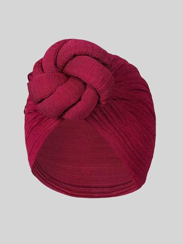 Women's Simple Style Plain Color Turban Hat, Casual Trendy  Beanie, Comfortable and Breathable Knot Design Turban Hat, Fashionable Clothes Accessories for Daily Use