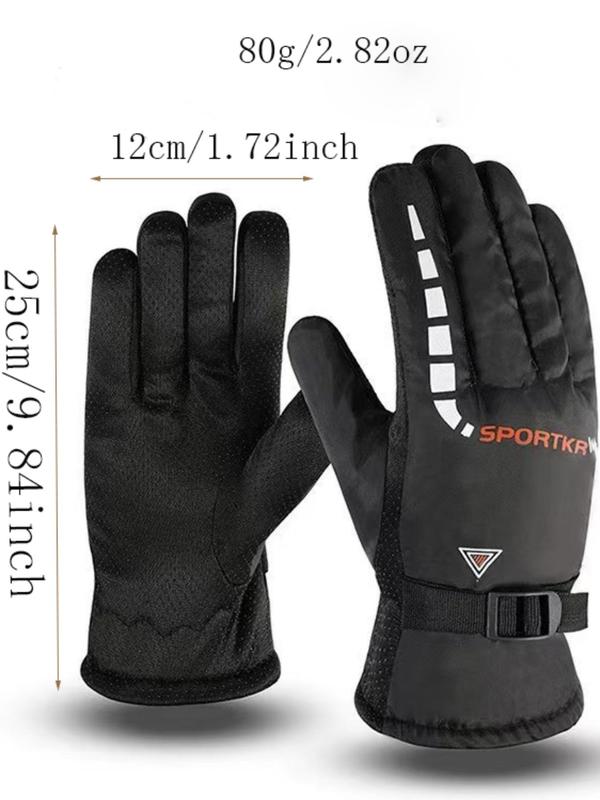 Unisex Winter Warm Gloves, Thickened Outdoor Sports Skiing Gloves, Cycling Fleece Thickened Gloves for Men & Women