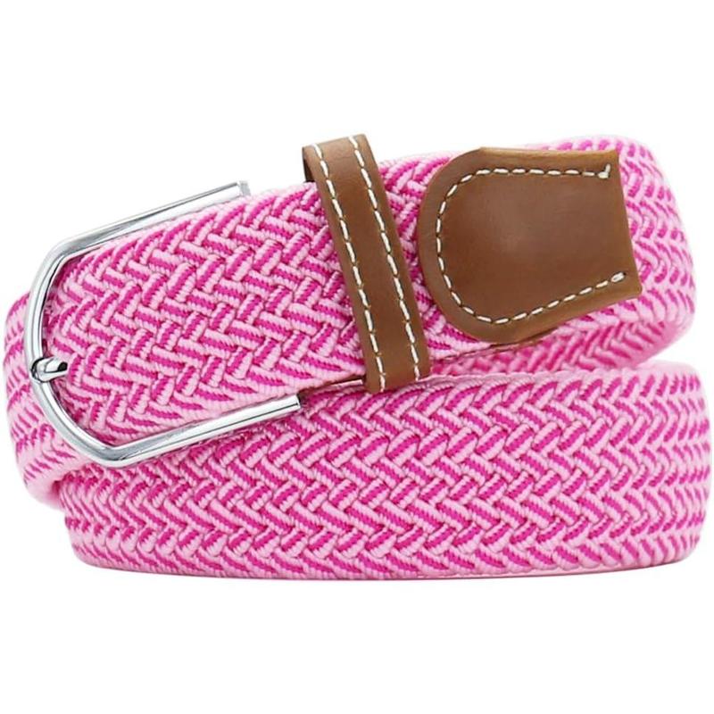 Multicolored Elastic Woven Golf Belts Casual Braided Stretch Belt for Men and Women belt loop groove belt