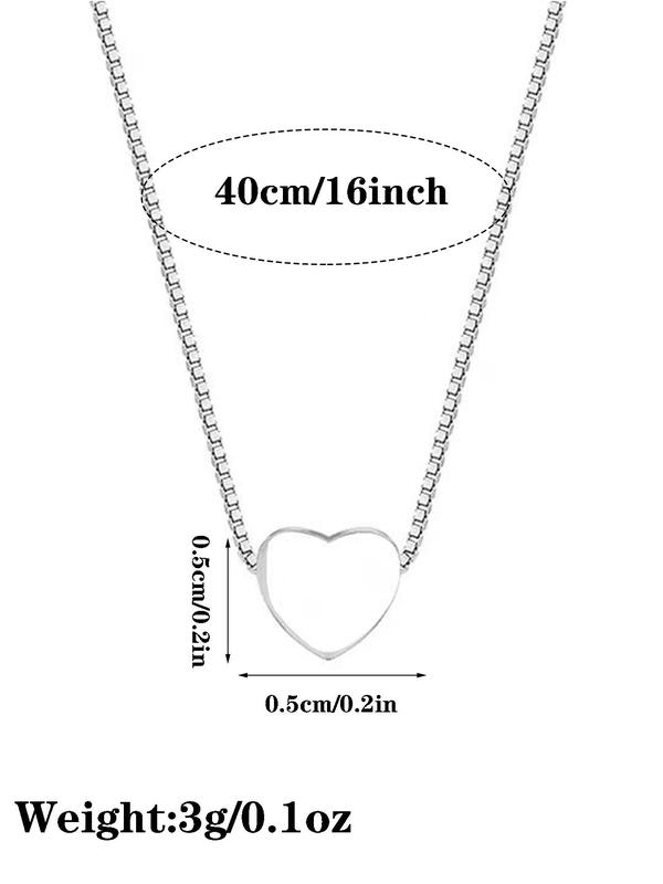 Women's Elegant Heart Shaped Pendant Necklace As Gift, Minimalist All-match Neck Jewelry for Girls As Gift, Basic Fashion Accessories for Daily Wear