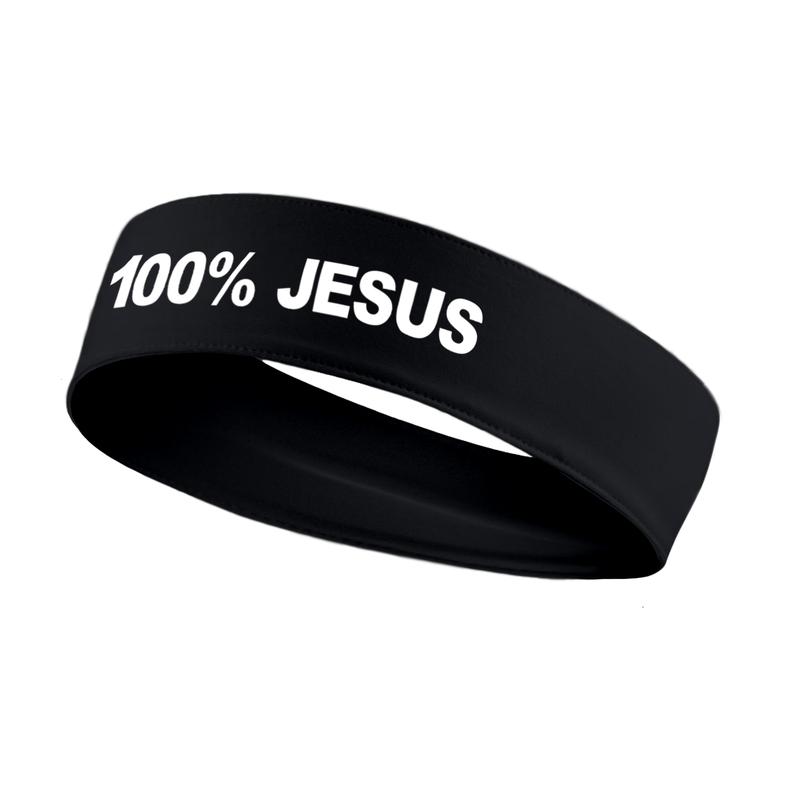 Black 100% JESUS Stretch Headband