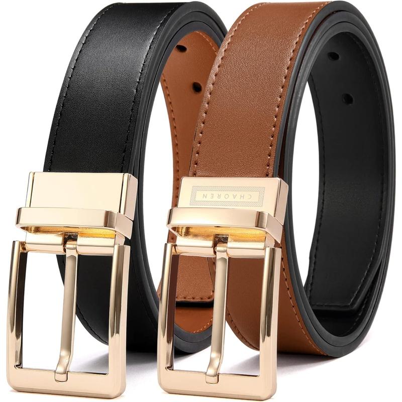 CHAOREN Leather Reversible Belt for Men 1 3 8